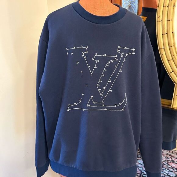 Men’s Louis Vuitton, LV stitch, embroidered sweatshirt size XXL made in Italy - Picture 2 of 9